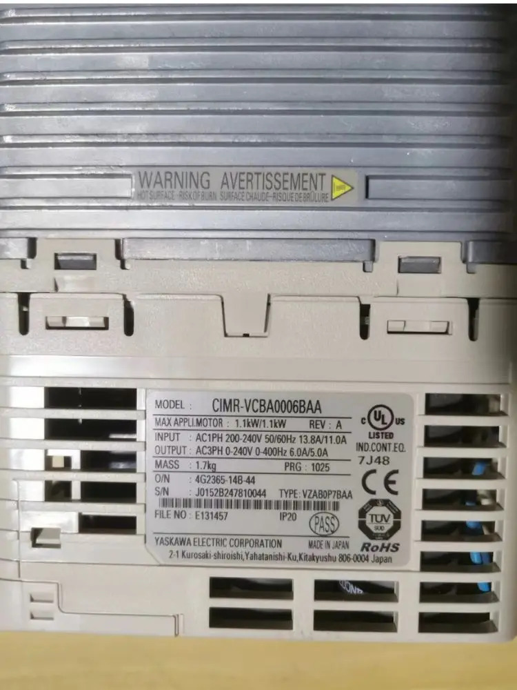 CIMR-VCBA0006BAA 리퍼 V1000 시리즈 인버터 1.1kW/1.1kW 기능 작동 OK