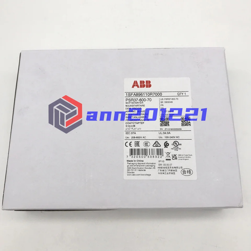 ABB PSR37-600-70 소프트 스타터 1SFA896110R7000 37A 18.5kw 신