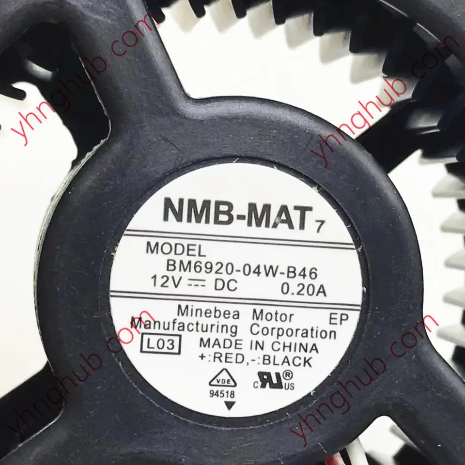 NMB-MAT BM6920-04W-B46 DC 12V 0.20A 4-와이어 서버 냉각팬