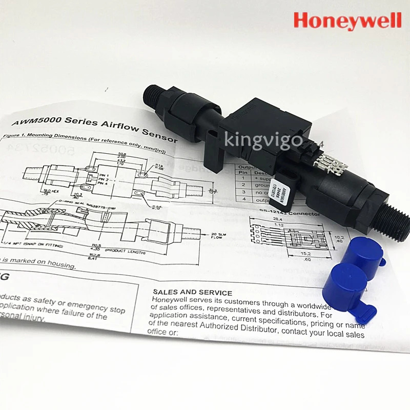 AWM5104VN HONEYWELL 질량 에어 20L/MIN 나사형 1/4 NPT 유량센서