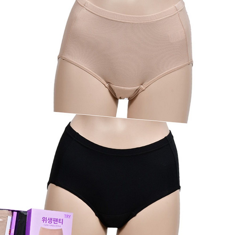 라이즈올 60수 면스판 위생 맥시팬티 3매입 여자속옷팬티 - 상품 이미지