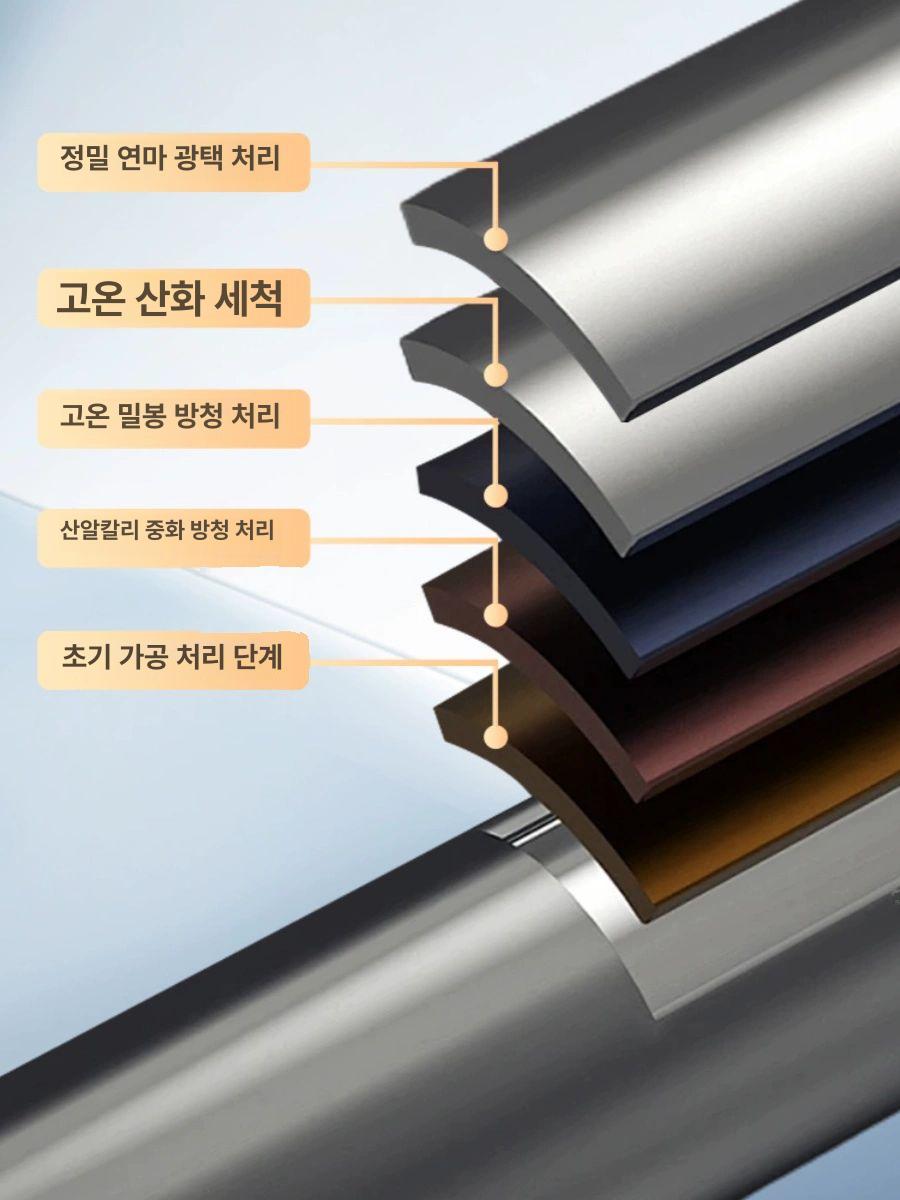 접이식 건조대 빨래봉 올스텐 튼튼한 스텐봉 행거 천장형 압축봉 원룸 무타공 자바라 - 상세 이미지 4