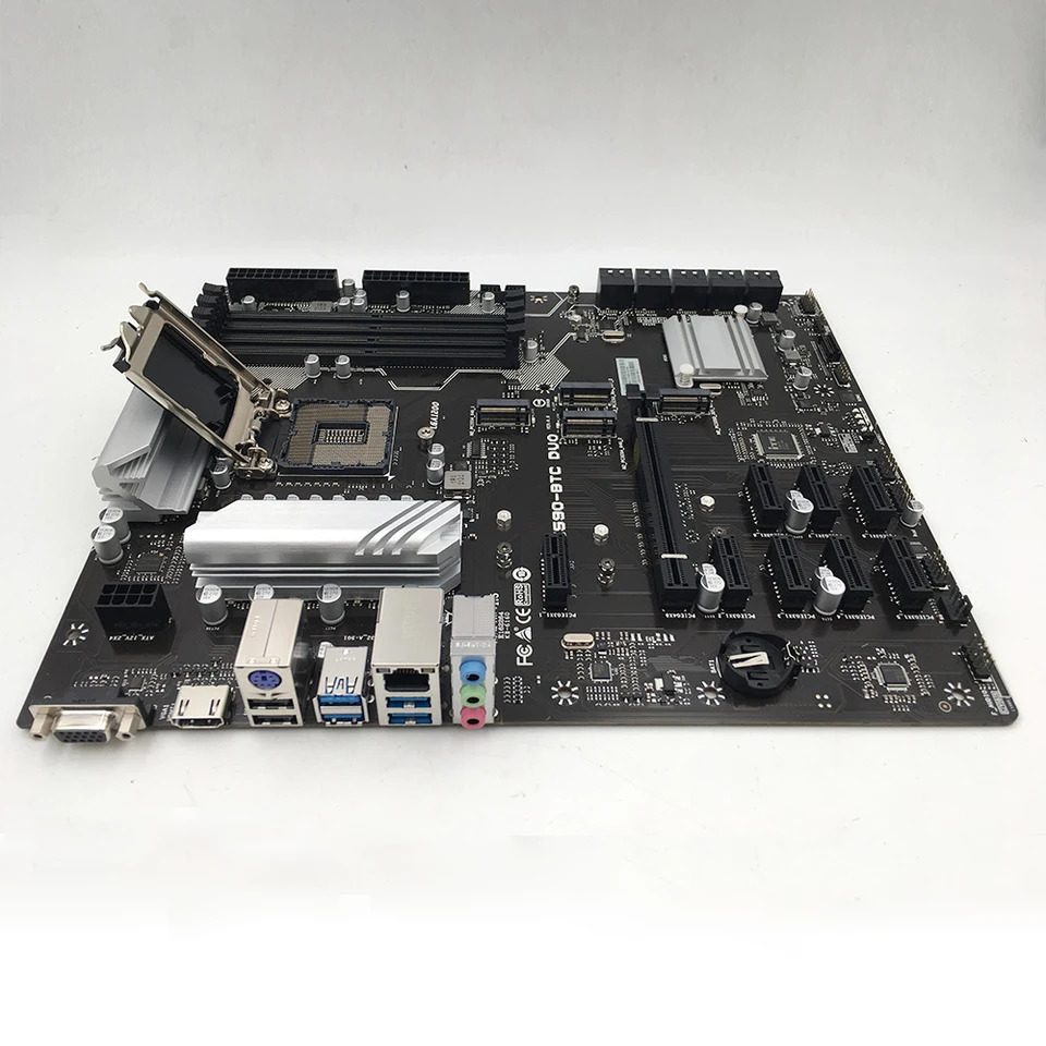 Biostar 마더보드TZ590-BTC DUO Z590 LGA1200 6Gb/s 지지대세대 11 세대 CPU 마이크로 DDR4 PCIe 3.0 128GB