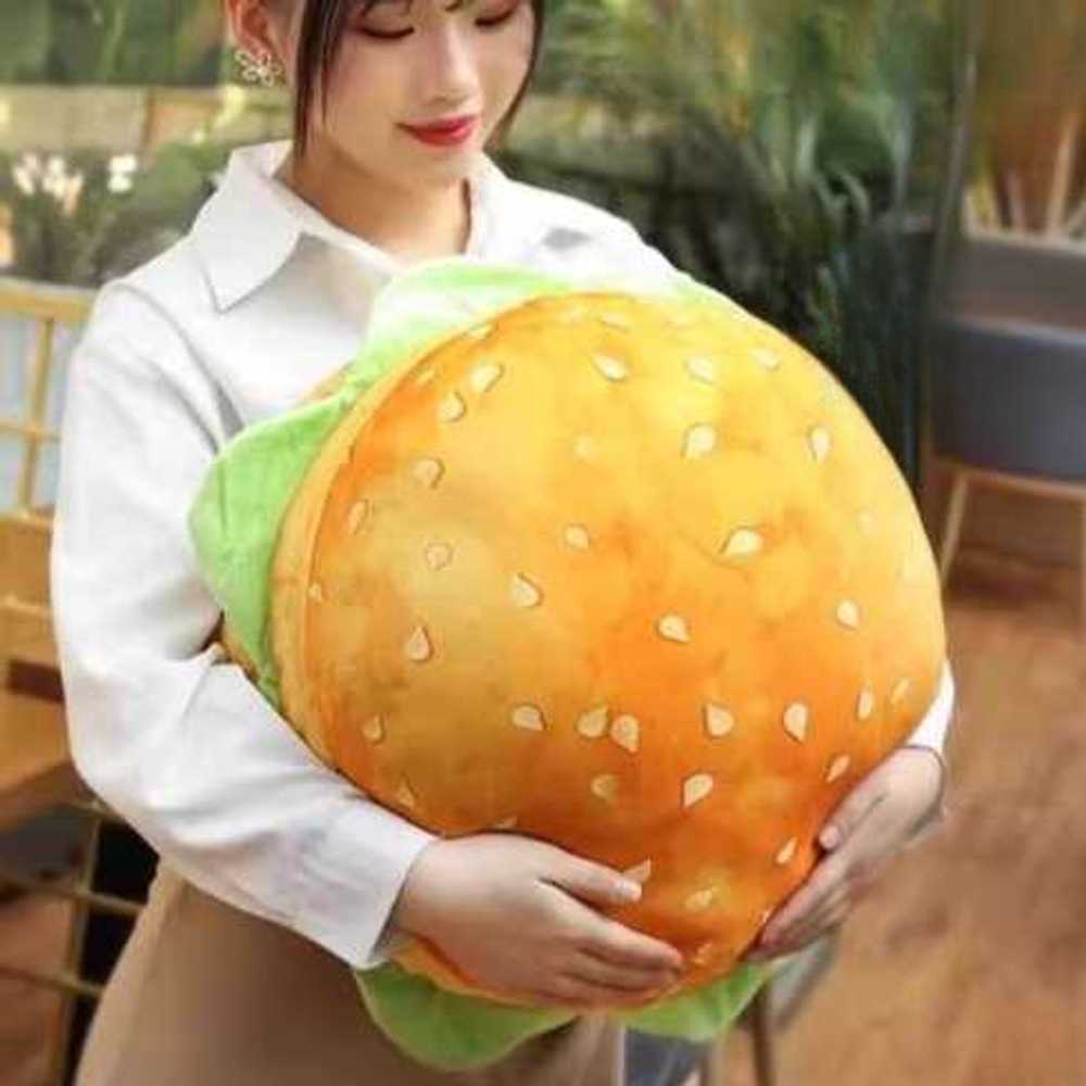 햄버거 쿠션 대형 소품 장식 사무실 빵 인형 낮잠 40cm - 상품 이미지