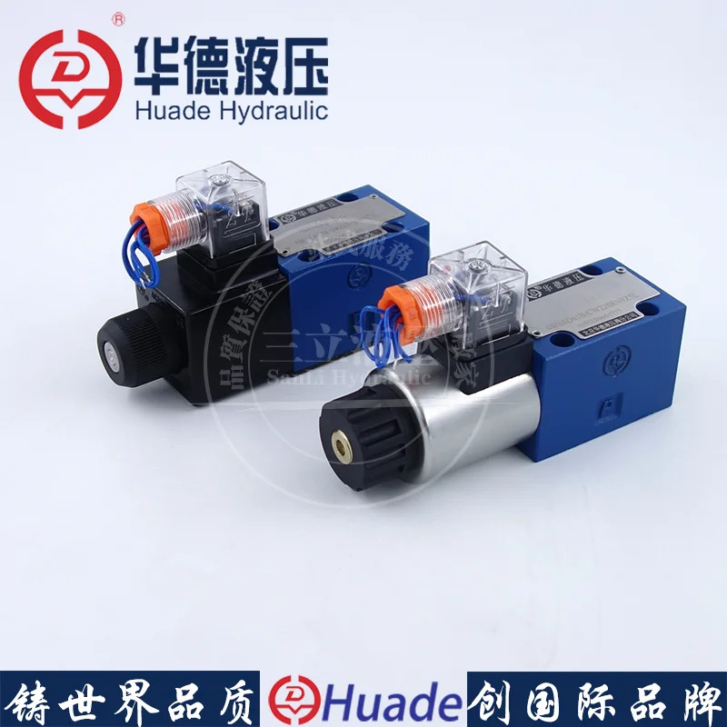 Huade 유압 솔레노이드 방향 밸브 4WE6D 6C 6Y 6EA6HA 3WE6A6B 2위치 4방향 3방향