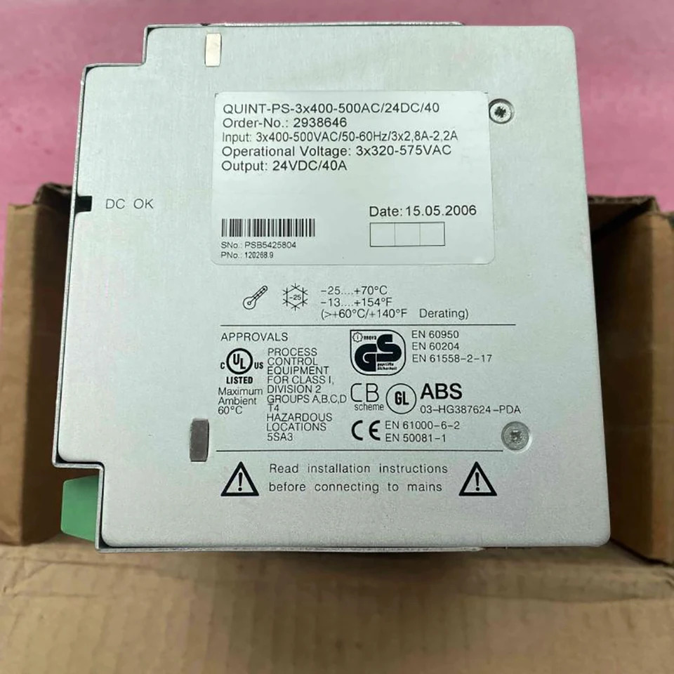 스위칭 전원공급장치 미세 2938646 QUINT-PS-3X400-500AC 24DC 40 QUINT POWER 24VDC 40A