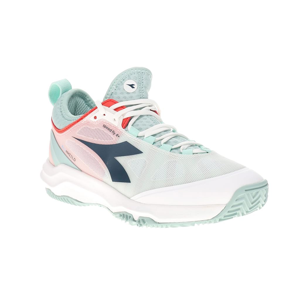 Diadora 여성용 스피드 블러시필드 플라이 4 테니스 신발 블루, 화이트 플러스 - 클레이 6.5 사이즈 M 스니커즈 - 상세 이미지 2