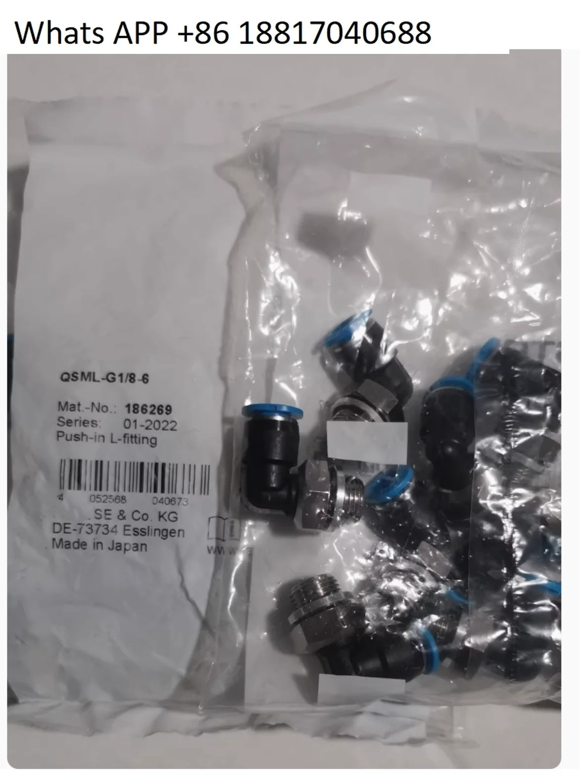 10Pcs 스레드 커넥터 QSML-G1/8-4 186268 QSML-G1/8-6 186269