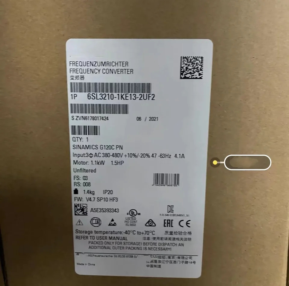 SINCS G120C 정격 전력 1.1 KW 6SL3210-1KE13-2UF2 6SL3210 1KE13 2UF2 신