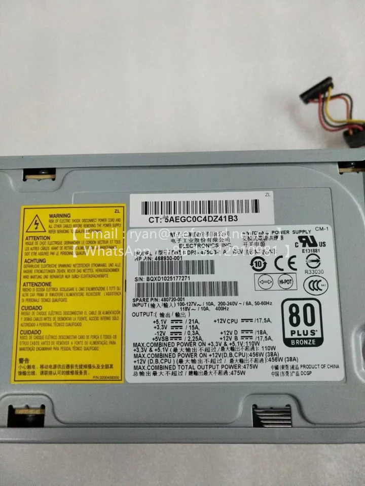 DPS-475CB-1 A 468930-001 DPS-460CB A/C 381840-001-002 326135-001 331223-001 D2808F3P  Xw4300/4200/4