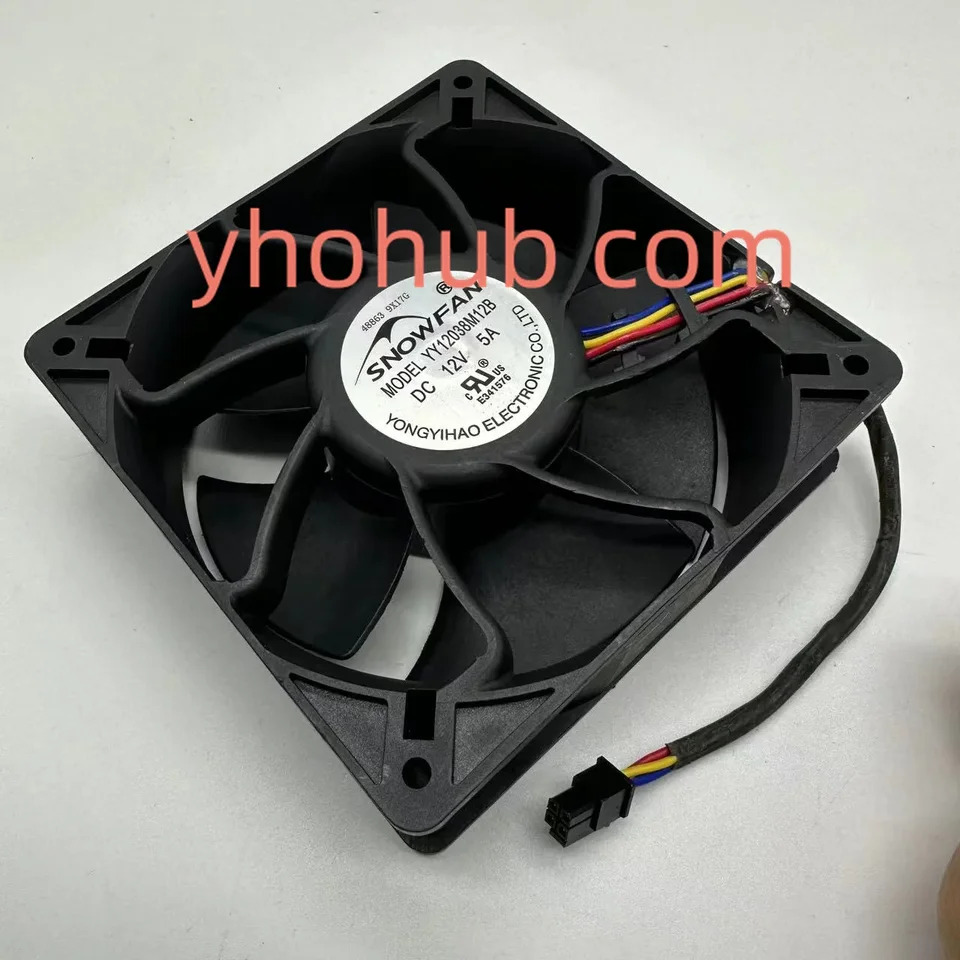 SNOW 냉각팬 스퀘어 4 와이어 서버 YY12038M12B DC 12V 5A mm