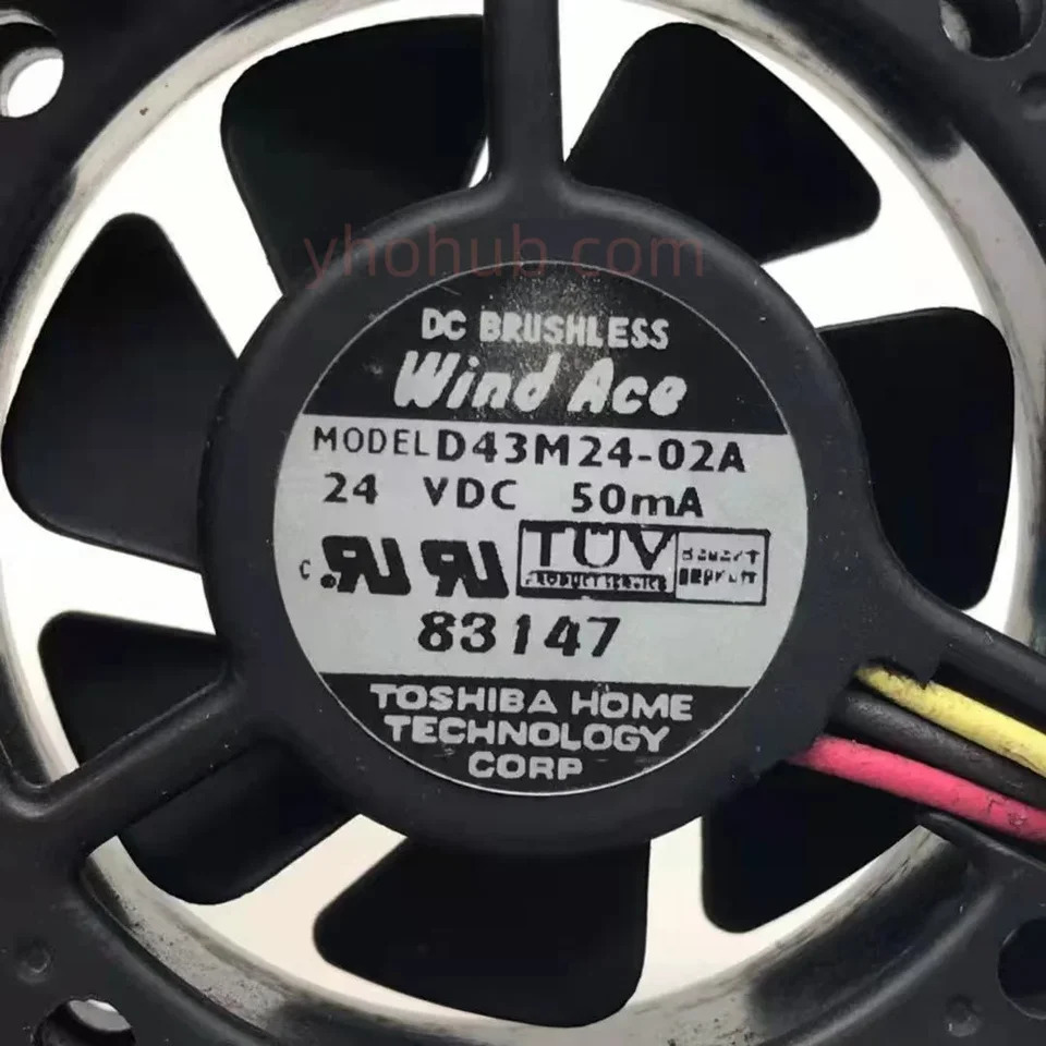 윈드 에이스 D424-02A 3 선 서버 냉각팬 DC 24V 0.05A 40x40x12mm