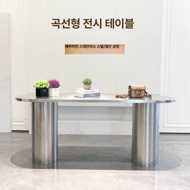 스텐 전시테이블 소형 디스플레이 스틸 스테인리스 진열대 사각 매장 - 상세 이미지 3
