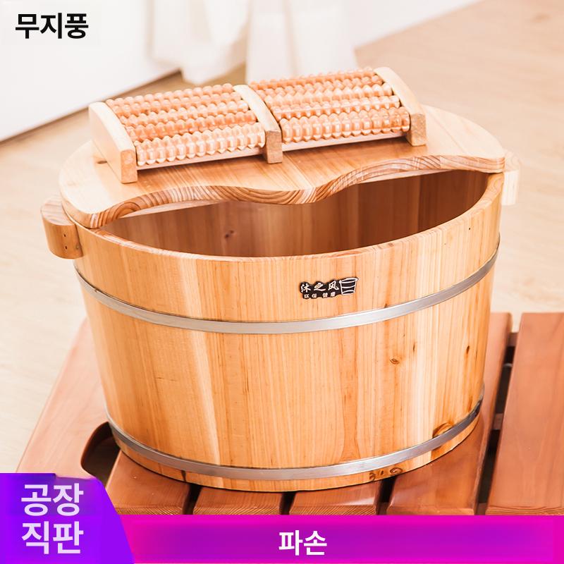 원목 족욕조 원형 훈증 건식 편백 높이 미끄럼 간이 습식 히노끼탕 - 상세 이미지 2