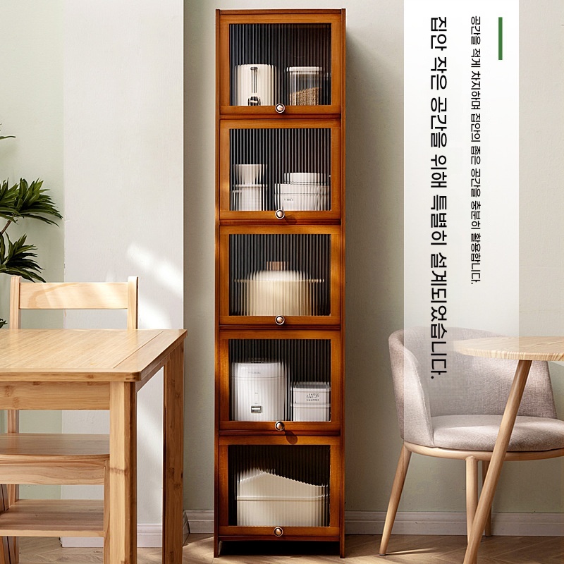 원목 키큰틈새수납장 좁은주방수납장 기본형 - 상세 이미지 3