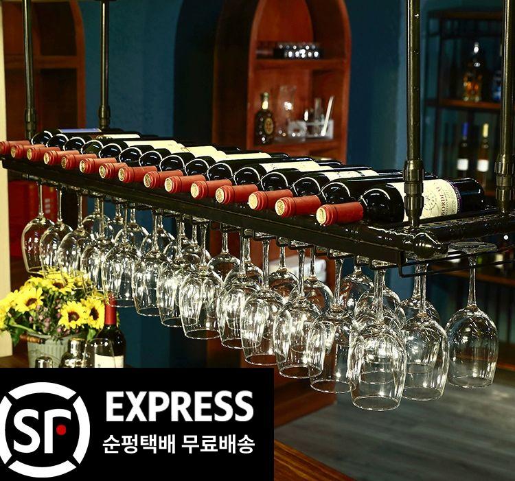 대형 와인잔 보관함 홀더 수납 선반 와인랙 장식장 가정용 디스플레이 포도주 업소용 - 상세 이미지 3