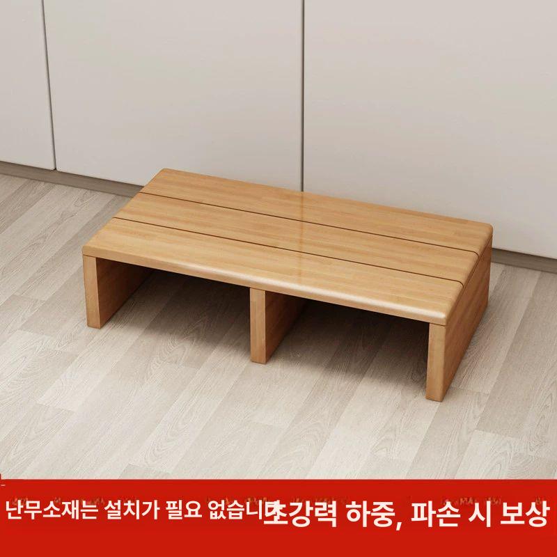 소형 스텝 원목발판 나무 사각 주방발판 현관발판 발받침대 다용도발판 - 상세 이미지 4