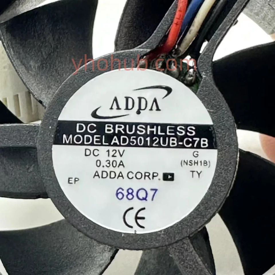 ADDA AD5012UB-C7B 4 와이어 서버 냉각팬 DC 12V 0.3A 50x50x20mm