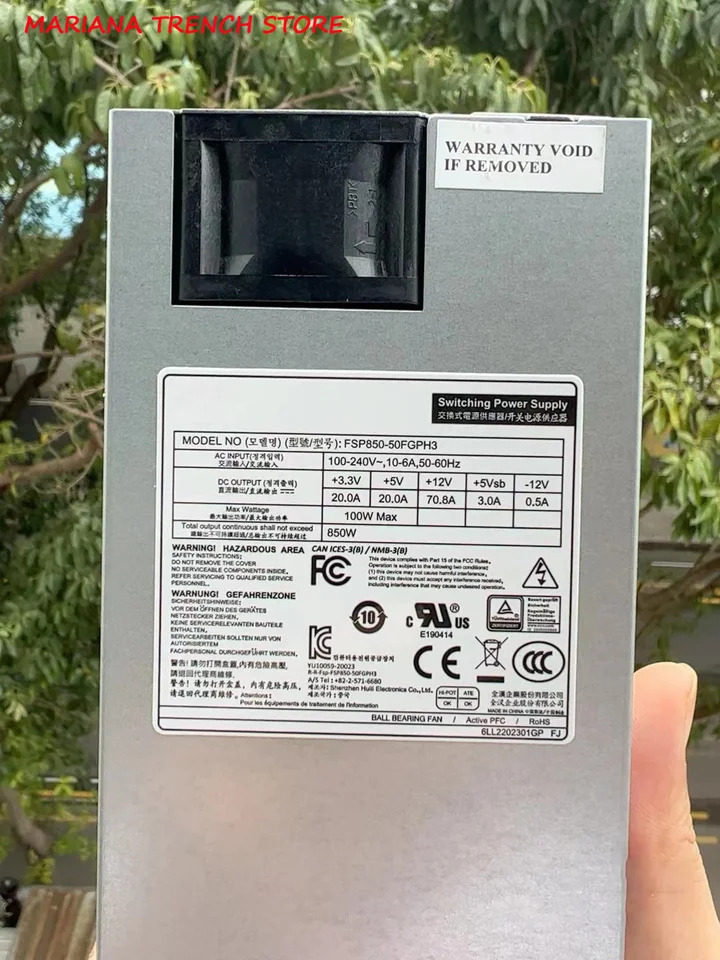 산업 수준스위칭 전원공급장치 FSP MAX 850W 80 플러스 플래티넘 충족 FSP850-50FGPH3