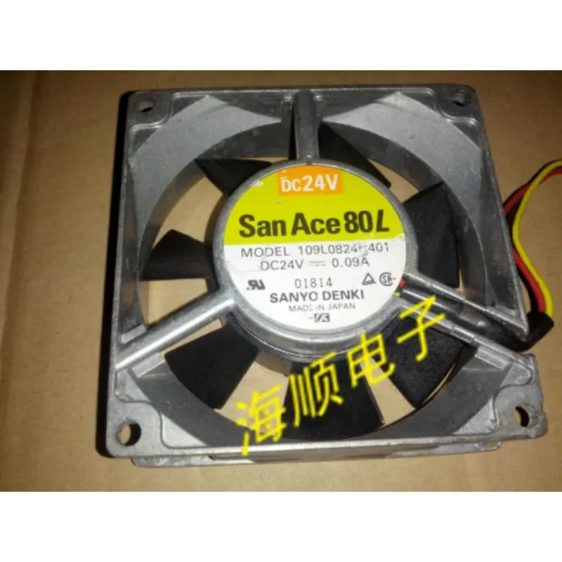 Sanyo Denki 3 선 서버 냉각팬 109L0824H401 DC 24V 0.09A mm