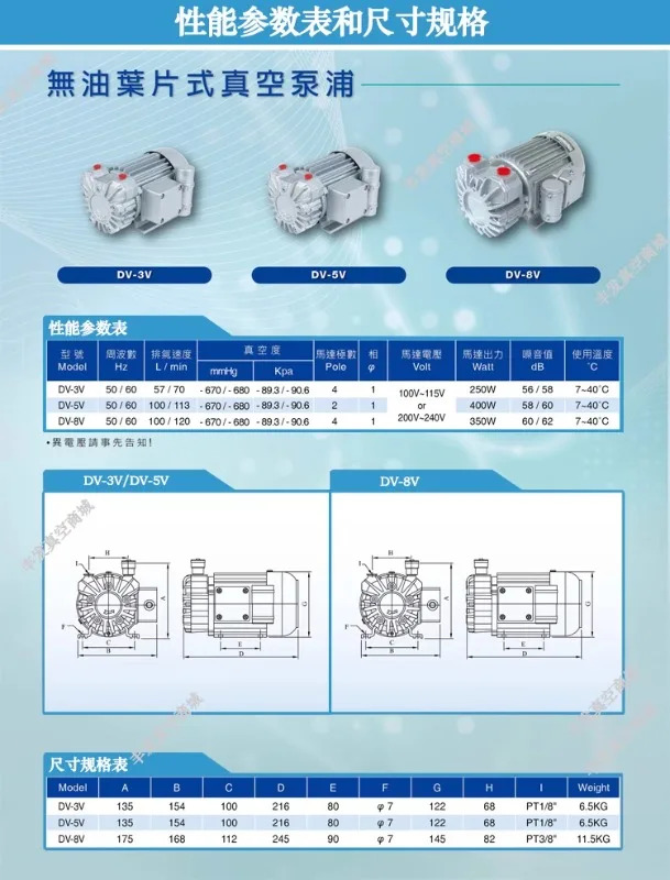 진공 트로닉스 펌프 무오일 무소음 탄소 플레이트 소형 DV-8V 5V 3V