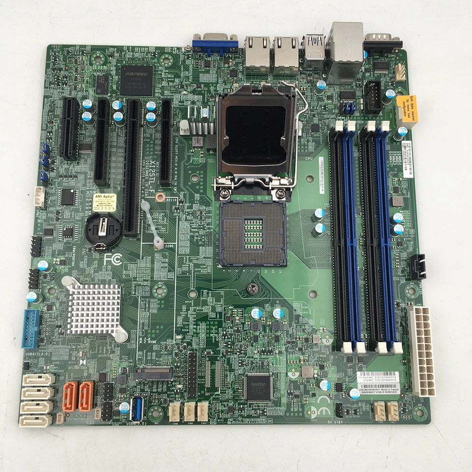 슈퍼마이크로 C252 LGA-1200 PCIE 4.0 M- 128GB DDR4-3200MHz 6XSATA 3 서버 마더보드 X12STL-F