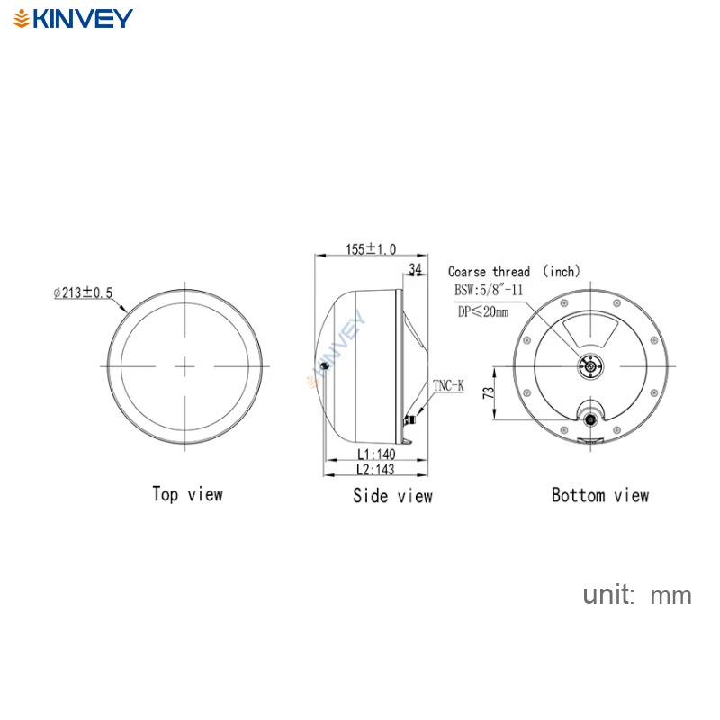 KINVEY 멀티 시스템 전체 범위 참조 스테이션 안테나 신호 수신 BDS GPS GLONASS GALILEO CORS IP67 GNSS 안테나용