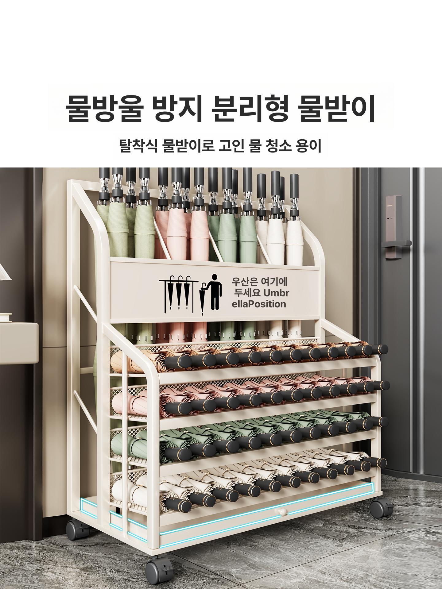 철제 진열선반 보관함 이동식 수납 정리함 정리대 다용도 철망 트롤리 전시대 무빙 - 상세 이미지 5