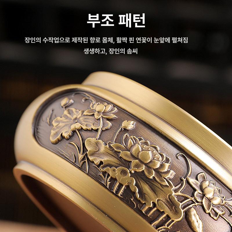 제사용 불교 황동향로 명상 고급 장례식 인센스 장식품 제수 꽂이 향받침대 제사향로 - 상세 이미지 5