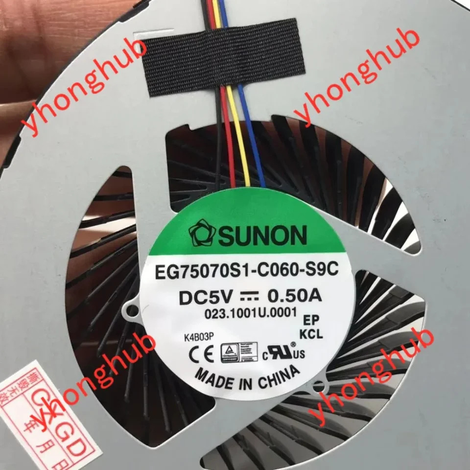 SUNON EG75070S1-C060-S9C DC 5V 0.50A 4-와이어 서버 냉각팬