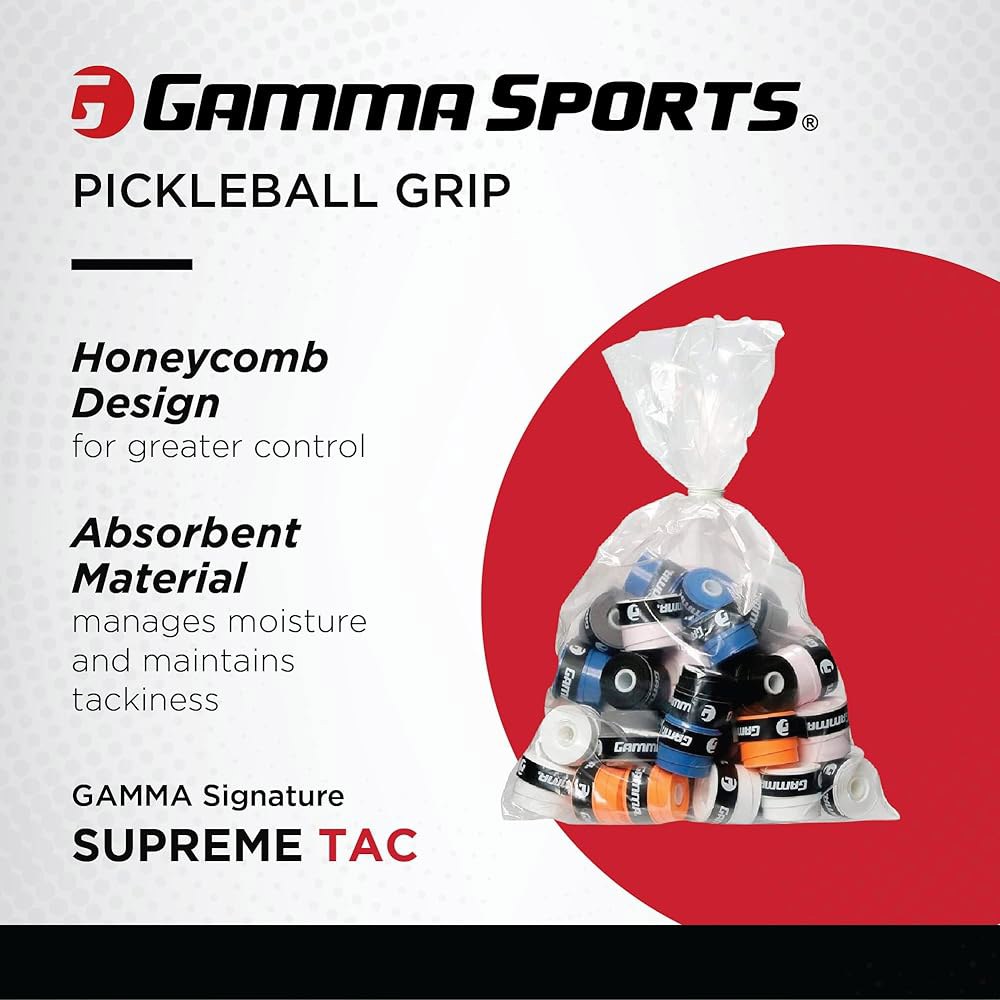 GAMMA Sports Supreme 오버그립, 테니스, 피클볼, 60개, 배드민턴 라켓용, 백 스쿼시, 리필 화이트 및 라켓볼 60-refill Bag Assorted - 상세 이미지 2