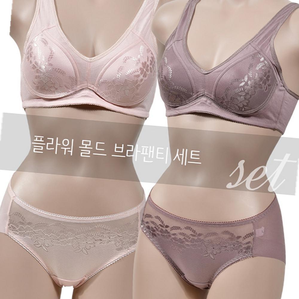 라이즈올 플라워 몰드 브라팬티세트 여성속옷세트 언더웨어 여자속옷세트 - 상품 이미지