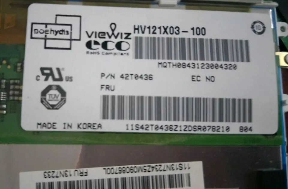 HV121WX6-110 HV121X03-100 HV121P01-101