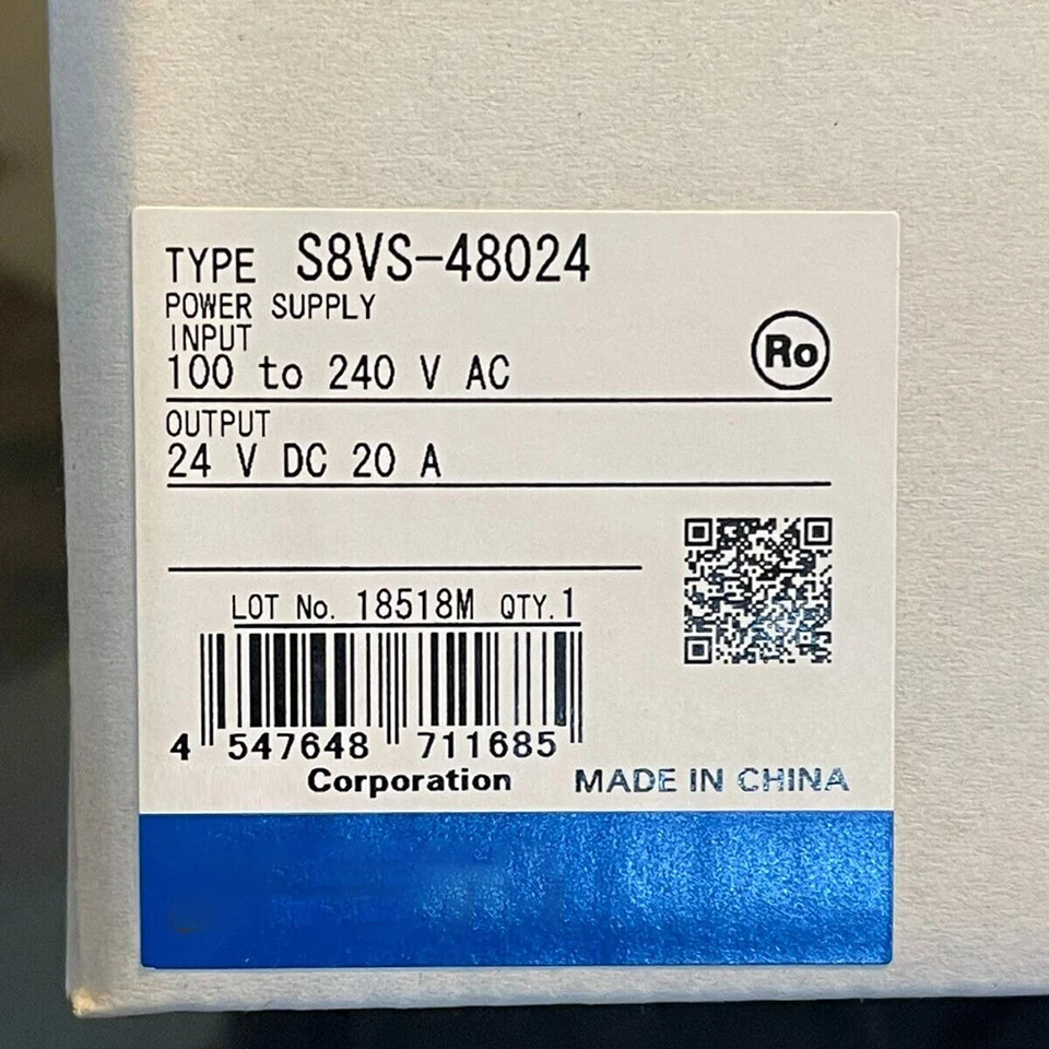S8VS-48024 스위칭 전원공급장치 고전력 480W DC24V 20A 출력 신