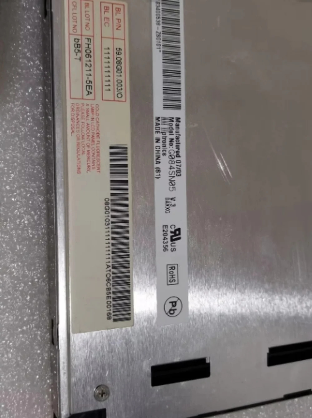 8.4인치 G084sn05 v.3 LCD 화면 디스플레이 패널