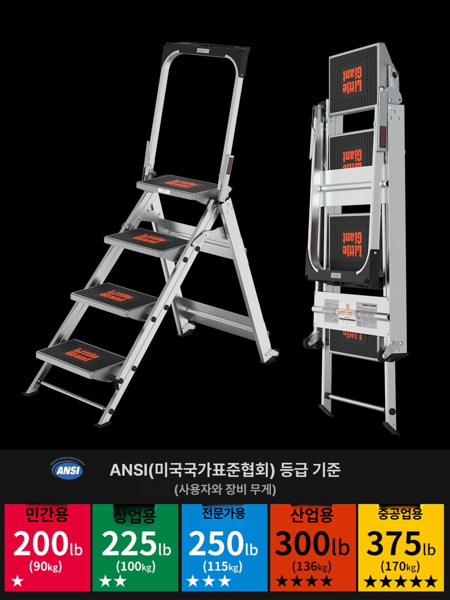4단 발판 다용도 안전 다기능 계단식 소형사다리 스텝 계단형 산업용사다리 세차용 - 상세 이미지 2