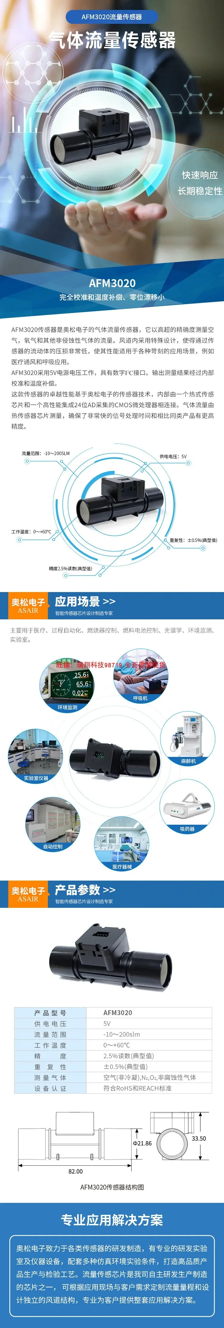 유량센서 환풍기 AFM3020