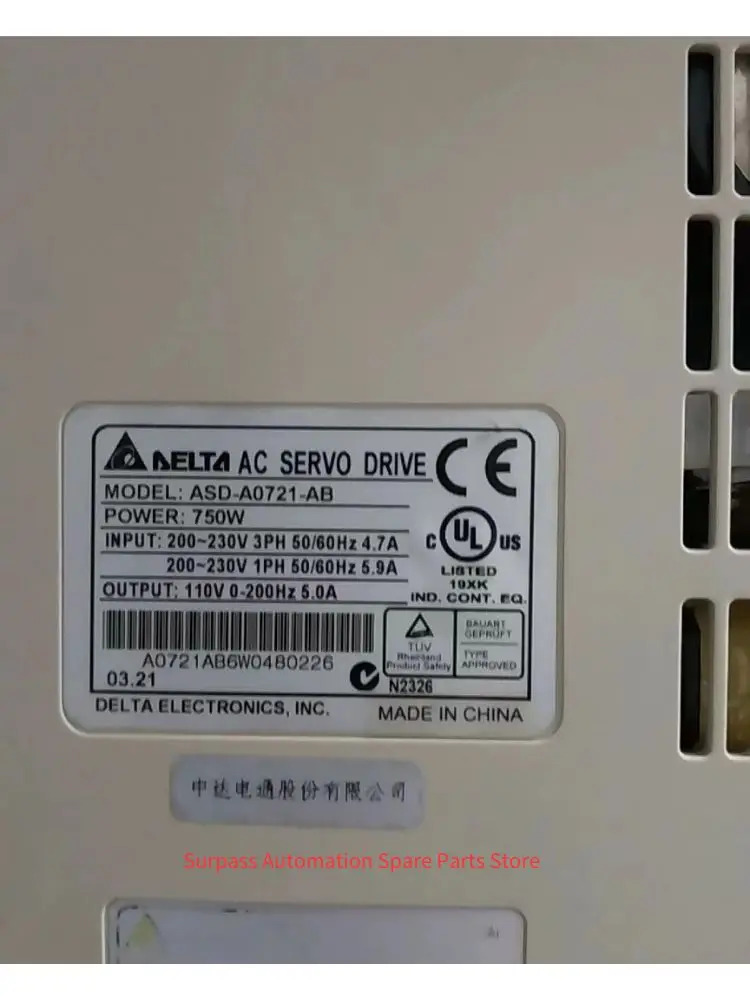 ASD-A0721-AB 리퍼 서보 드라이버 750W 기능 작동 ok