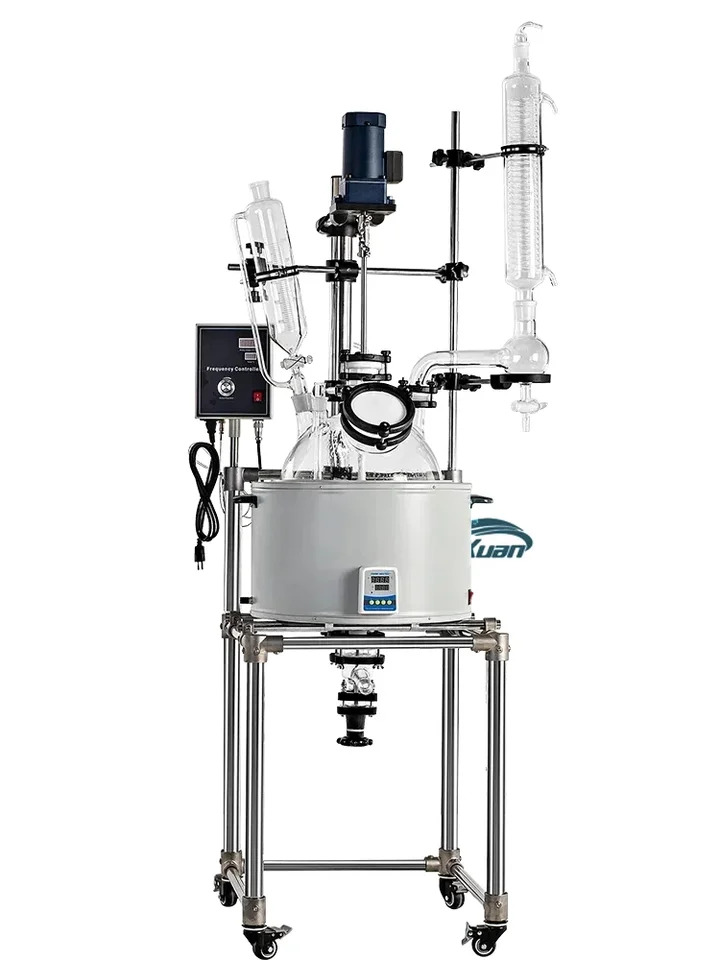 Cancun 단일 레이어 유리 반응기 실험실 소형 전기 가열 고온 진공 PTFE 10L 50L