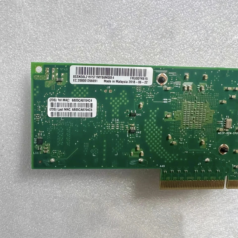 Lenovo호환 광섬유 X710 카드 IBM FRU00YK615 X710DA2 10G