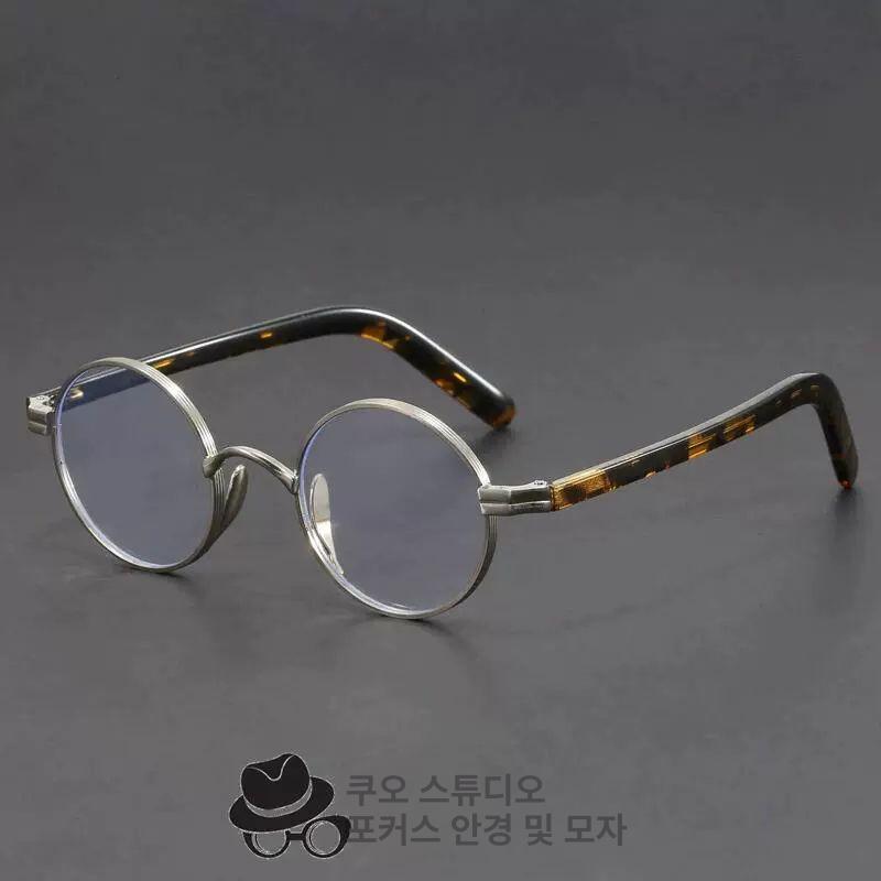 남성 동그란안경테 동글이 라운드 패션 원형 뿔테 은테 나사없는 베타티타늄 둥근 - 상세 이미지 4
