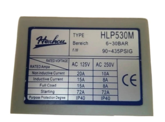 Herhou 압력 스위치 릴레이 고전압 자동 수동 리셋 P530ME HLP830HM HLP830HLM HLP830