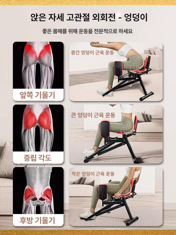 힙어브덕션 기구 하체 홈짐 헬스장 코어 엉덩이 홈트 머신 듀얼 근력강화 팔걸이 - 상세 이미지 4