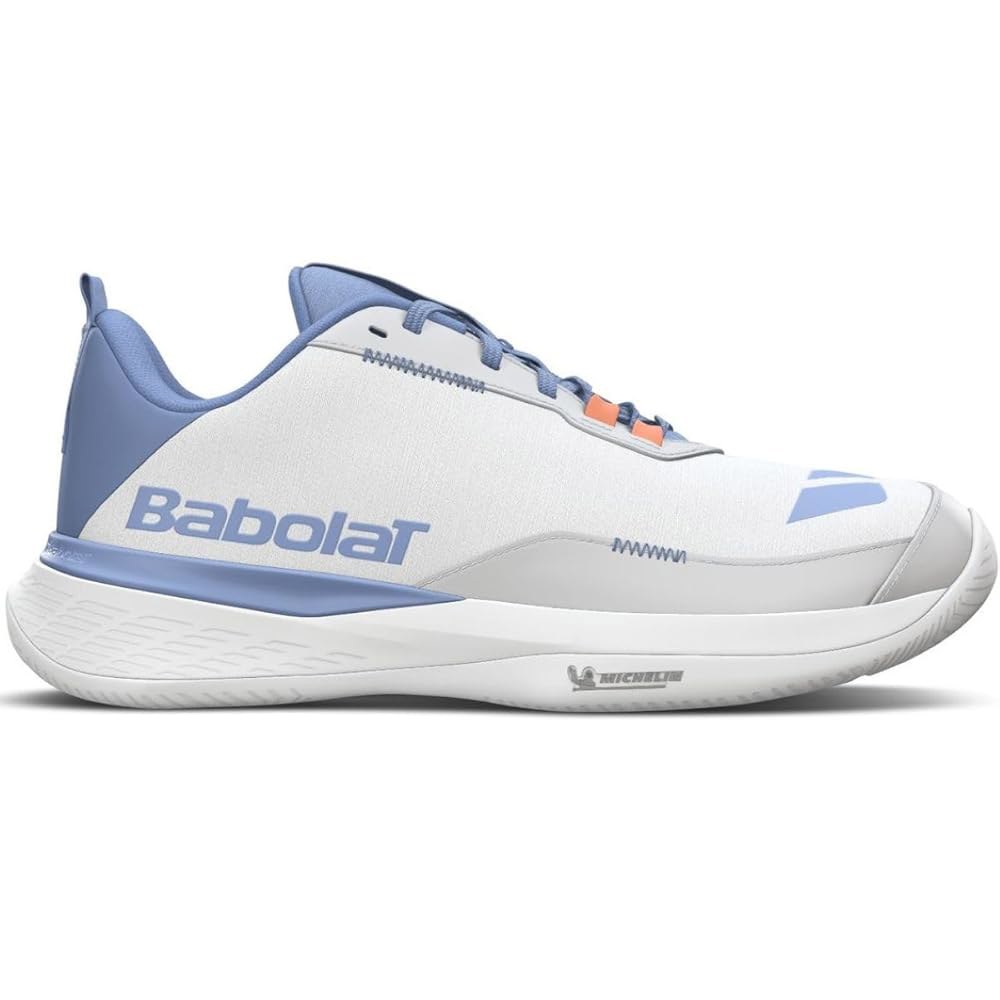 Babolat 여성용 SFX Evo 올 코트 블루 화이트/포에버 테니스화, White/Forever Blue 6 - 상품 이미지
