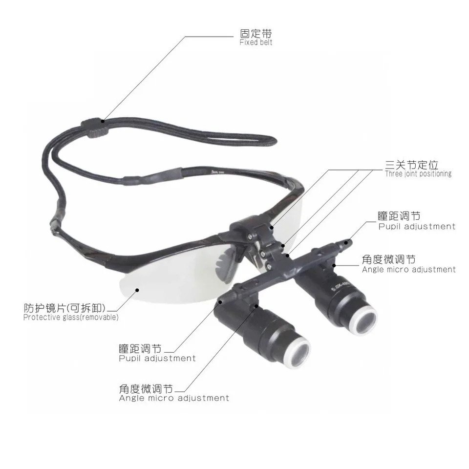 AmywellMED 고출력 헤드 확대경 심장 외 신경 렌즈 4x 5x 6x