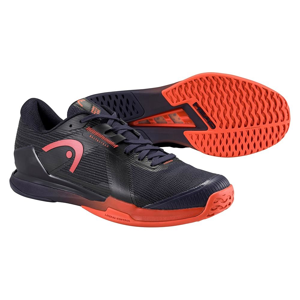 HEAD 남성용 Sprint Pro 4.0 테니스화 통기성, 코트 다크 8 에너지 블루/레드, 및 리턴, - (와이드) 클레이, 경량, 올 와이드 - 상세 이미지 2
