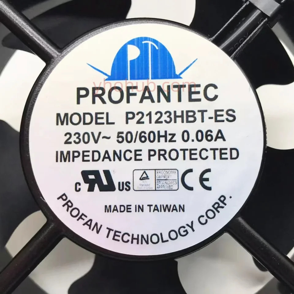 PROFANTEC P2123HBT-ES P2123HBL-ES 2핀 서버 냉각팬 AC 230V 0.06A mm