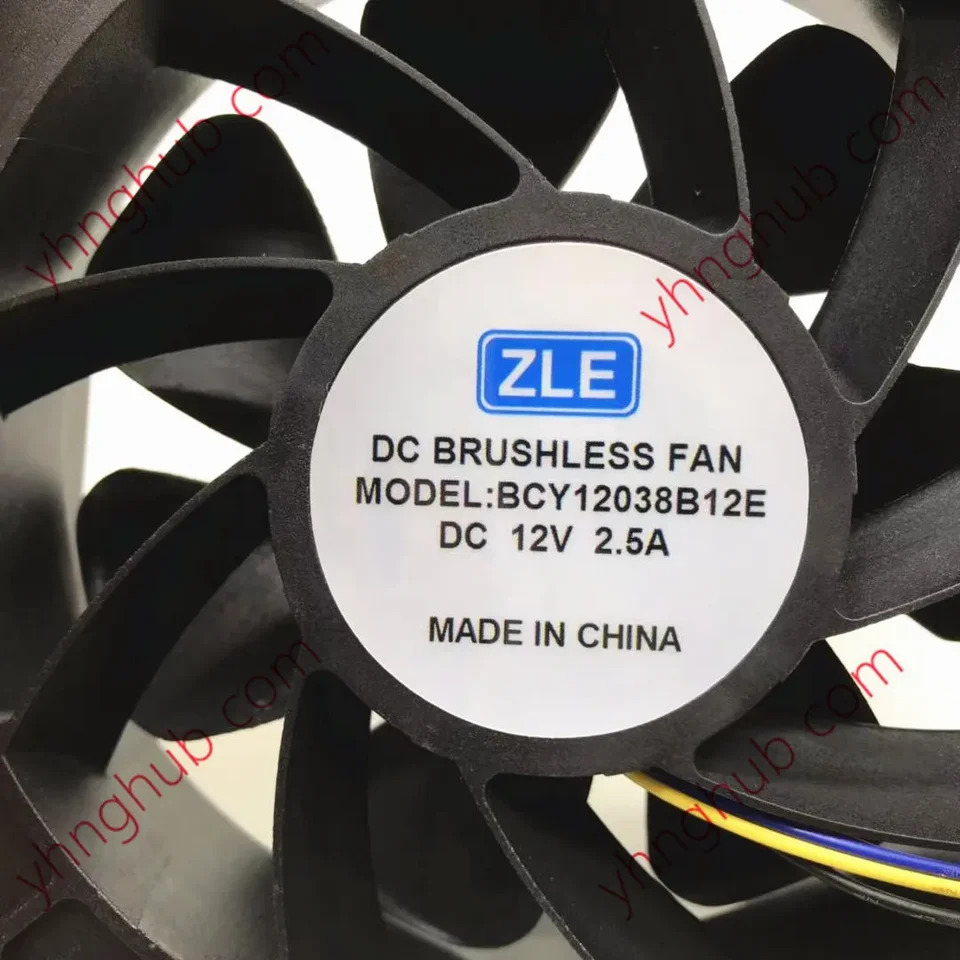 ZLE 4 와이어 서버 냉각팬 BCY12038B12E DC 12V 2.5A mm