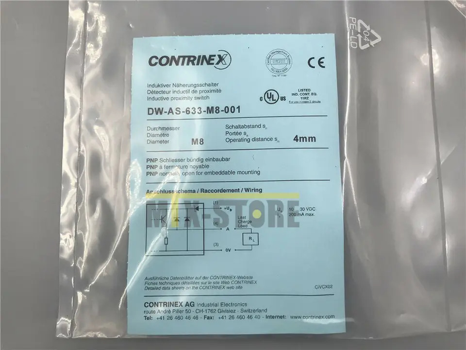 CONTRINEX 스위치 DW-AS-633-M8-001 신
