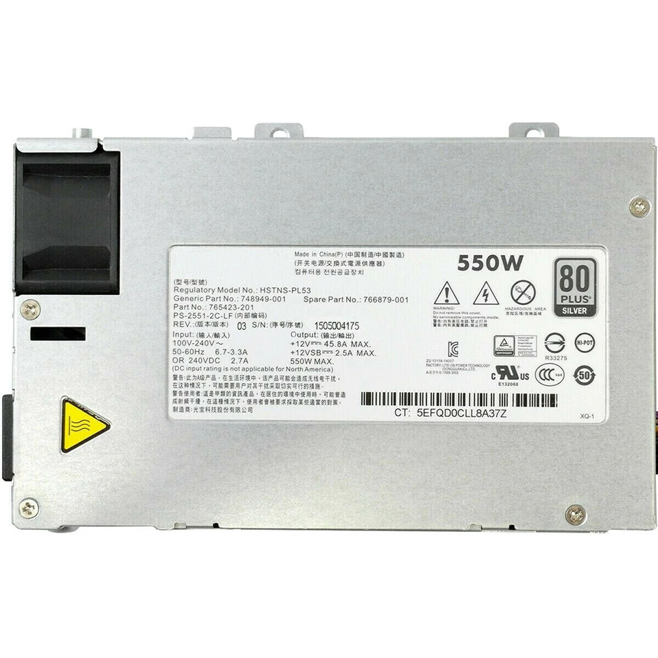 hp호환 DL120DL60Gen9 550w 콜드 전원공급장치 748949-001 766879-001 HSTNS-PL53 전 리퍼 완료